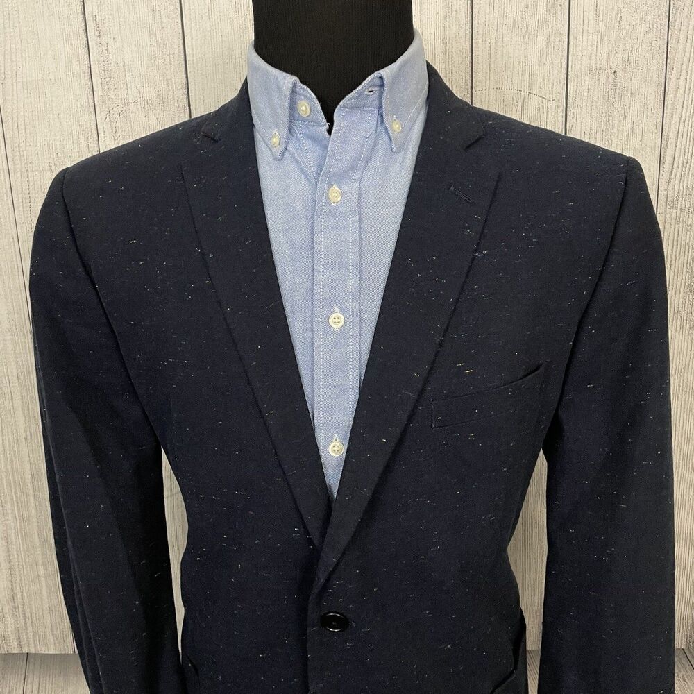 Charleston Threads XL Blue 100% Cotton 2-Button Dual-Vent Sports Coat